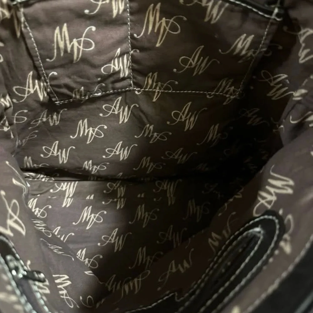 American West Brown and White Cowhide Leather Tote - Picture 3 of 3